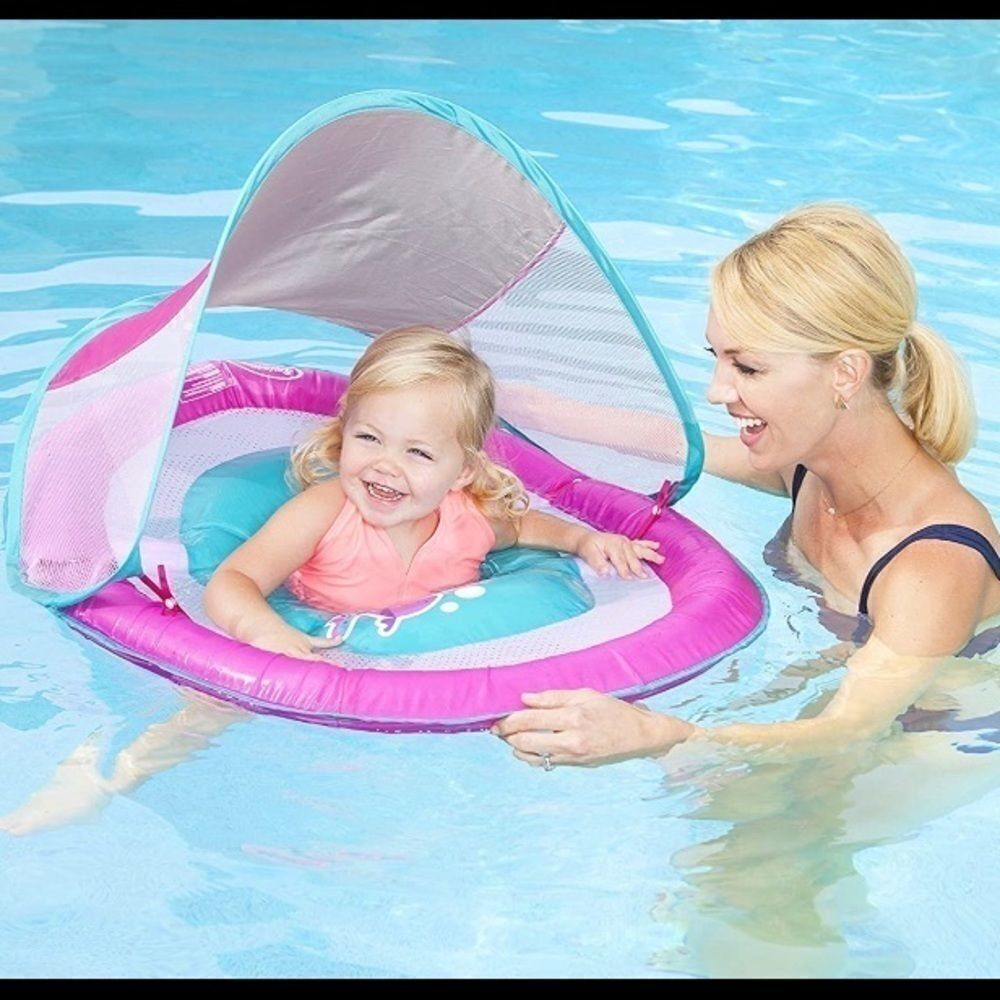 Swimways Baby Spring Float Sun Canopy - Pink fish‎ - Picture 3 of 3